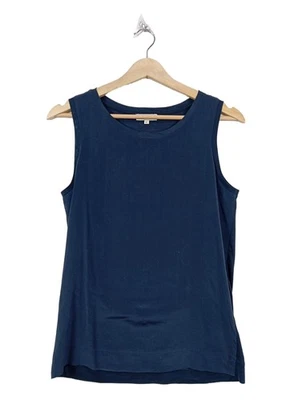 REISS Haut en soie Dames Top T EU 34 bleu style décontracté - Photo 1/4