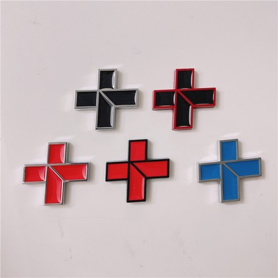 2x Plus Sign 3D Metal Car Emblem - SUV/Truck/Motorcycle Waterproof Decor