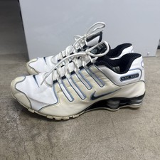 Nike Shox NZ UE Blanco Plano Plateado Carolina Azul Hombres Talla 12 Y2K 2000s RARO