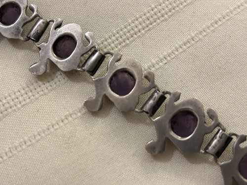Antik Silber Amethyst Frosch Armband Parra Mexico Schmuck Vintage 800 Damen’ - Bild 20 von 21