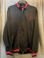 Nike Air Jordan Full Zip Black Red Dri Fit Jacket Size Extra Large