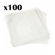 100x 12 inch Clear Polyethylene Outer Sleeves for Vinyl LP Slimline 250g / 50Mu