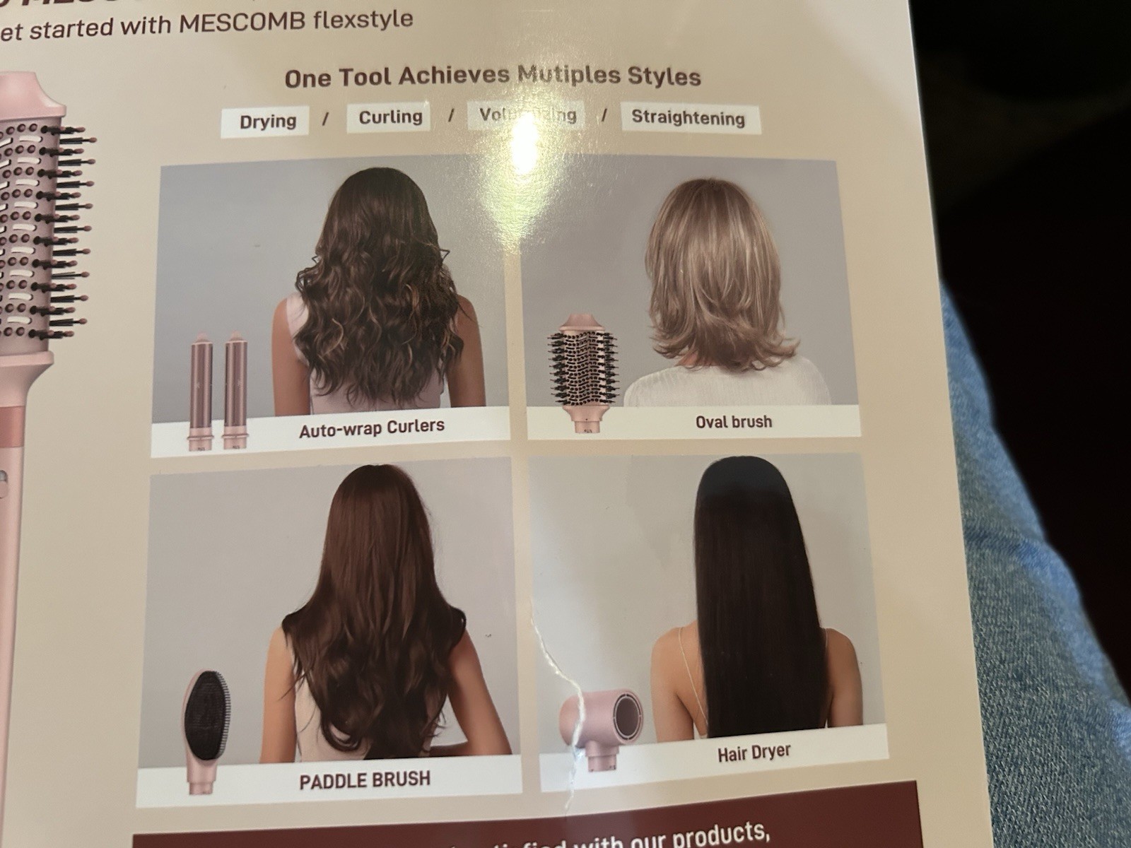 5 in 1 Hair Dryer Brush Fast Blow Dry & Curling Styling Tool Included Travel Bag