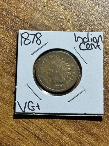 1878 Indian Head Cent Penny Nice VG Very Good Better Date US 1c Coin (Raw18083)