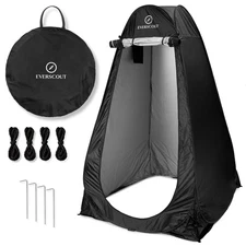 Portable Pop-Up Privacy Tent – Black/Green & Carry Bag. Outdoor Shower, Toilet,