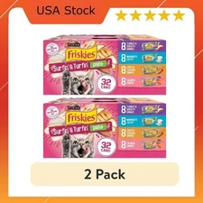 (2 pack)Purina Friskies Pate Variety Pack,Surfin'&Turfin' Favorites,Wet Cat Food