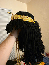 Egyptian Pharaoh Headpiece Black/Gold Fringe Synthetic One Size Adult Halloween