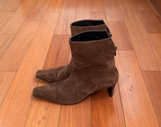 BOTAS KHAITE Marrón Gamuza Puntera Cuadrada Talla 37