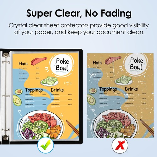 KTRIO Sheet Protectors 8.5 x 11 inch, Clear Page Protector for 3 Ring Binder,... - Picture 4 of 7