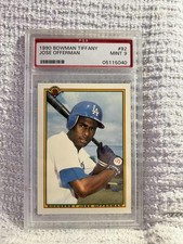 1990 Bowman Tiffany JOSE OFFERMAN #92 PSA 9 Mint Los Angeles Dodgers
