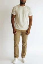 Lands End Mens Traditional Fit Khaki Chino Pants Size 40 100 Cotton Casual Dres