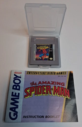 The Amazing Spider-Man (Nintendo Game Boy, 1990) Authentic Tested With Manual