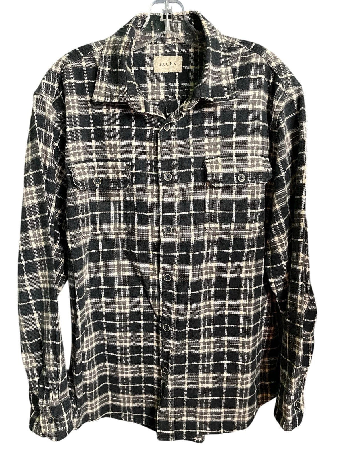 JACHS Sz L Button Up Flannel Shirt Mens Black/ Gray Heavyweight
Opens in a new window or tab