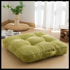 Large Green Floor Pillow Cushion for Meditation and Lounge - 22x22 Inch