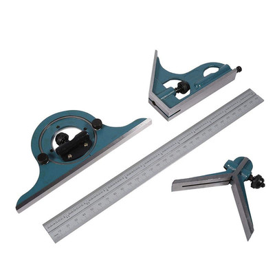 Precision Stainless Steel 180° Angle Protractor Ruler Set for Accurate Measuring