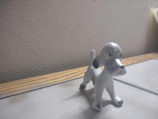 Vintage 1950s 2 Piece ceramic Dog Bobble Head/Nodder Black White Japan