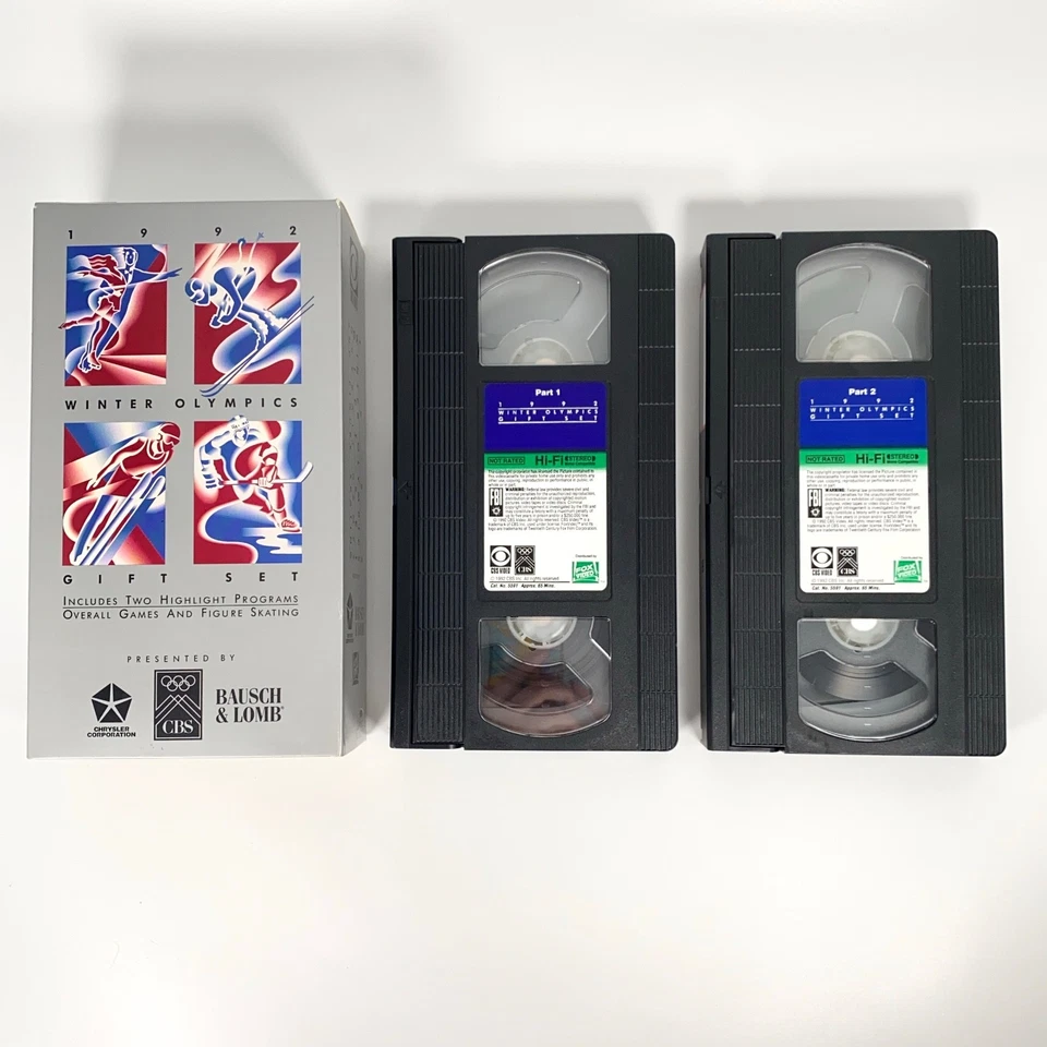 1992 Winter Olympics Gift Set (Fox/CBS 2-Tape VHS) Overall Games, Figure Skating - Image 3 of 4
