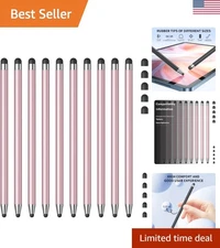 High Precision 10-Pack Stylus Pens for Android and Tablets - Soft Touch Finish