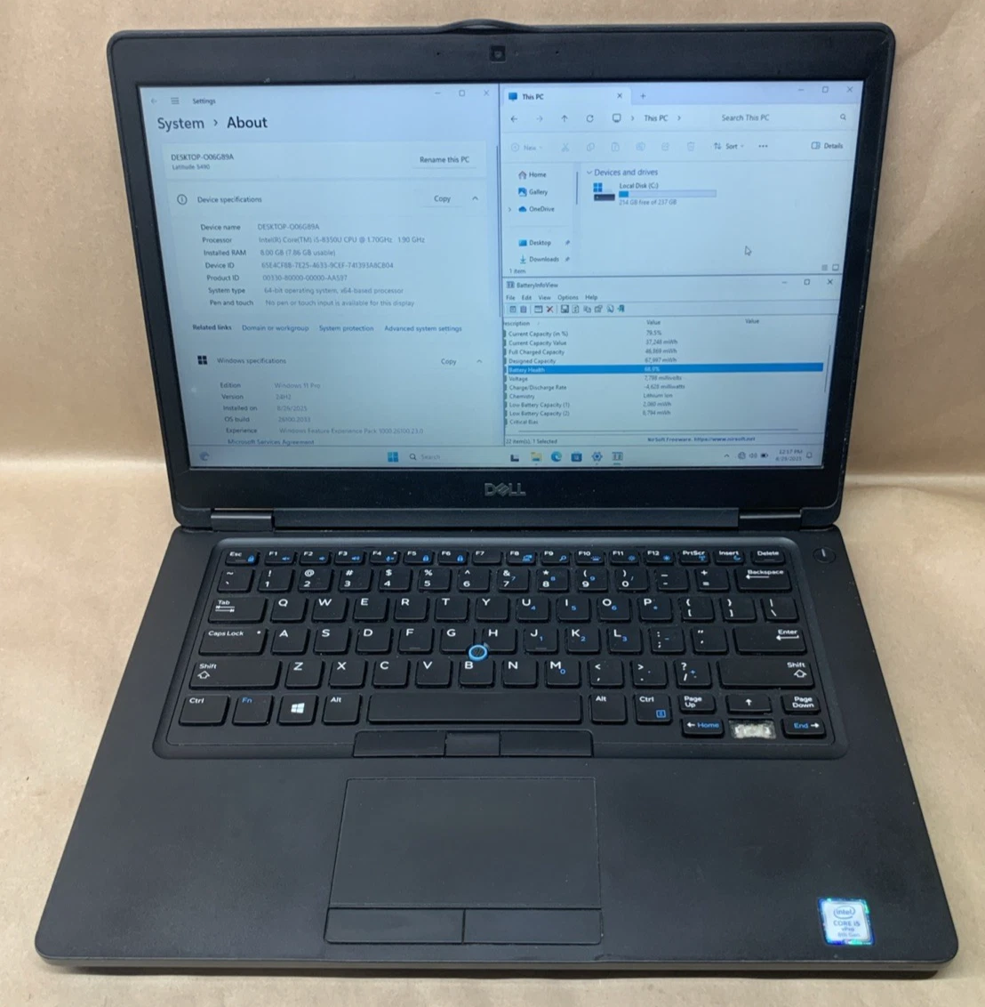 Dell Intel Core i5 8th Gen. PC Laptops & Netbooks 256 GB SSD