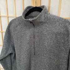 EDDIE BAUER Women  s XL Grey 1/4 Zip Long Sleeve Fleece Pullover