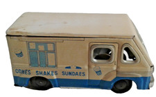 Vintage 1960s Original Tin Litho Friction Ice Cream Truck Japan