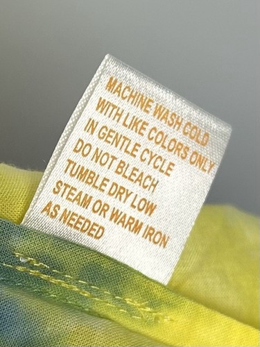 NWT La Cera Tie Dye Short Cotton Wrap Robe Size Medium Yellow Purple Pockets NEW - Picture 8 of 8