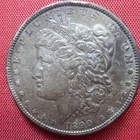 1890 Morgan Silver Dollar $1 Coin, Circulated, Business Strike, Uncertified