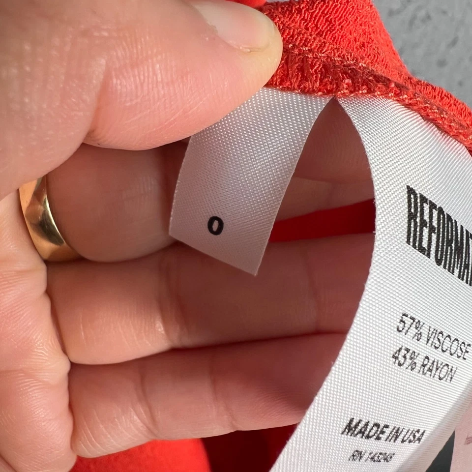 Mini Vestido Reformation Para Mujer 0 Rojo Sin Mangas con Abertura Trasera Cremallera Viscosa/Rayón Foto 4 de 4