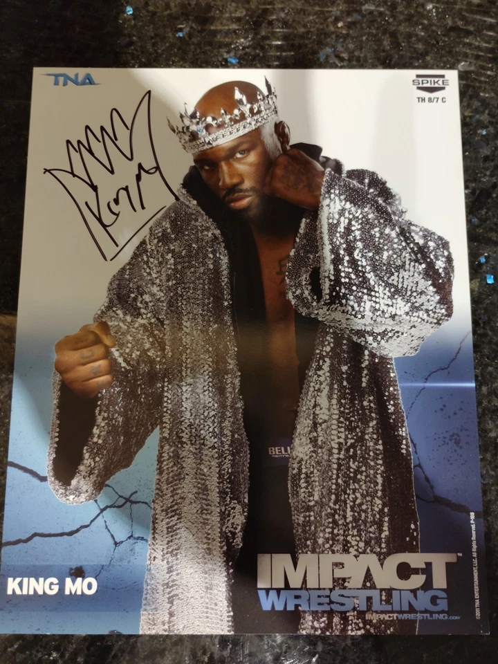 TNA Impact Wrestling King Mo Muhammed Lawal Rare Signed 2013 Promo Photo MMA UFC - Image 2 of 4
