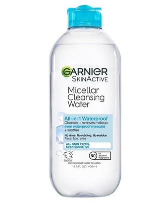 Garnier SkinActive Micellar Cleansing Water Waterproof 13.5 fl oz Face Lips Eyes