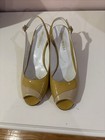 BRUNO MAGLI PEEP TOE SLING BACK BI-COLOR LEATHER WEDGE SANDALS SZ.8.5 ITALY — photo 1