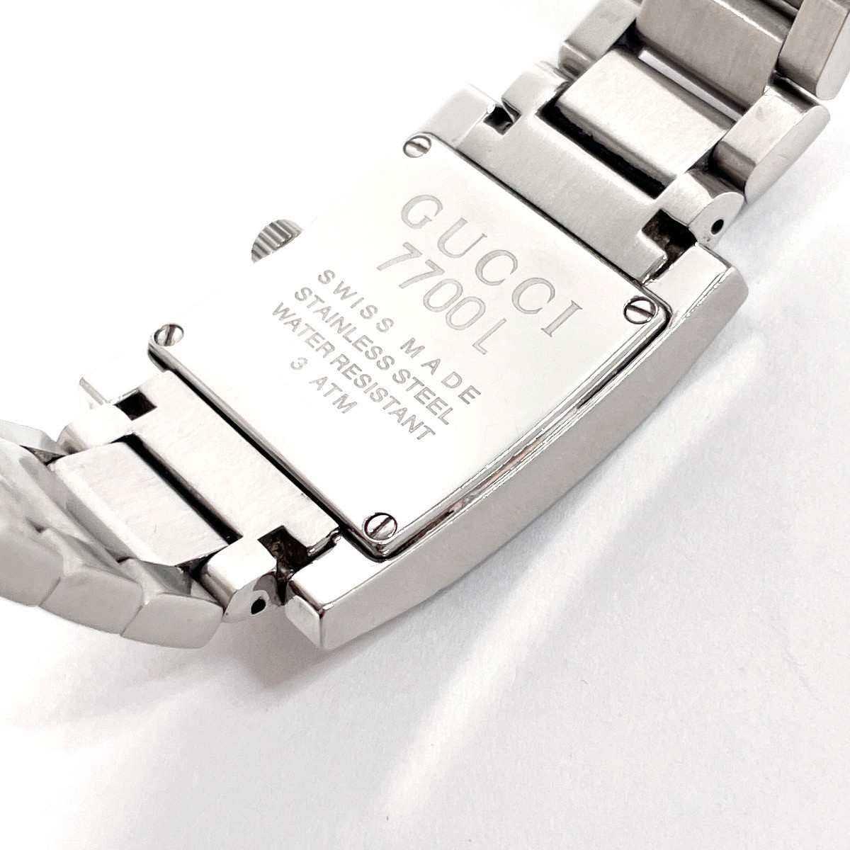 GUCCI 7700L Quartz Square Face Date ST.STEEL Black Dial [Boxed] | eBay