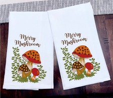 Merry Mushroom Themed Kitchen Towels Tea Towe...
