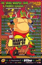 2001 Vans Warped Tour Music Festival Vintage PRINT AD - Wrestling Pop Art