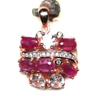 Natural Red Ruby Topaz Zircon Jewelry Pendant Handmade Gift For Her 925 Silver