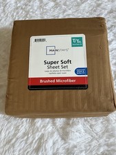 New Mainstays Super Soft Sheet Set Twin/twin Xl Brushed Microfiber Brown Elastic
