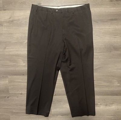 Canali Wool Dress Pants Mens 38x28 Brown Flat Front Trousers Cuffed