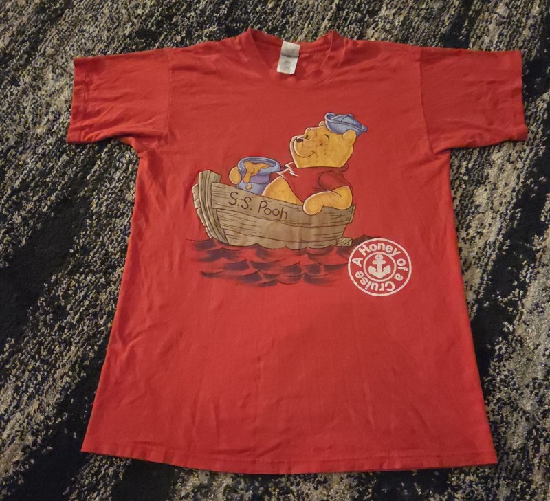 Vintage Disney Winnie the Pooh In A Boat T-Shirt Size Men's Large