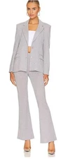 Beach Riot Wm S Shanna Pant Paris Blazer Set Silver Shimmer Flare Metal Stretch