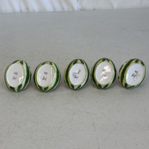 Set of 5 Vintage PIA Bone China Watermelon Napkin Ring Holder 1986 FREE SHIPPING - Picture 7 of 11