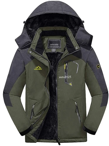 Men's Waterproof Winter Jacket Warm Winter Coat Outdoor Ski Snow Hooded Jackets - Picture 4 of 64
