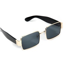 Retro Square Mens Luxury Black Gold Frame Fashion Shades Rectangular Sunglasses
