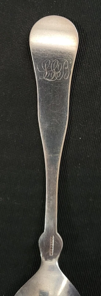 W.B. STUDLEY 1840"s American Fiddle Back Sterling Silver Sugar Shell Spoon - Image 3 of 4