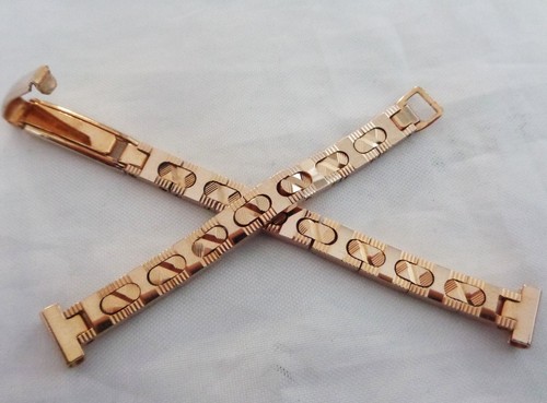 Pulsera de oro rosa enrollada o rellena vintage de 9 mm años 60 nueva stock antiguo para damas - Imagen 7 de 7