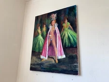 Burlesque Painting MID CENTURY MODERN Art Nouveau  Eames Toulouse Lautrec ERA