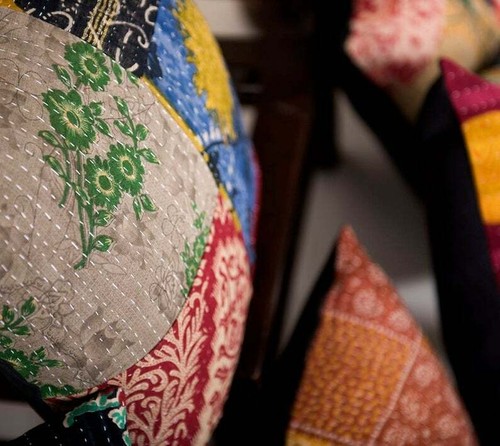 10 PC Wholesale India Cotton Cushion Cover Reversible Style Pillow Floral Kantha - Picture 4 of 5