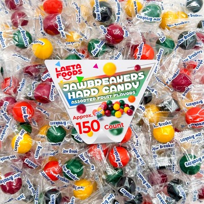 Jawbreakers Hard Candy (2 Pound Bag - Approx. 150 Count) Fruit Flavored Assor...