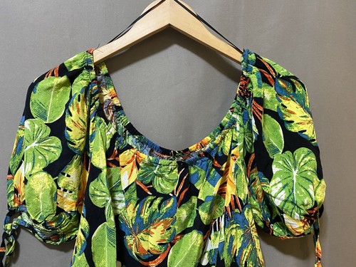 NWOT RACHEL ROY Women Puff Sleeve Off The Shoulder Crop Top Size S Black Floral - Picture 9 of 12