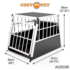 Car Dog Cage Aluminium Cozy Pet Travel Crate Puppy Pet Carrier Transport ACDC