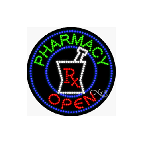 NEW “OPEN PHARMACY" 26x26x1 SOLID & ANIMATED LED SIGN w/CUSTOM OPTIONS 21160 - Bild 1 von 3